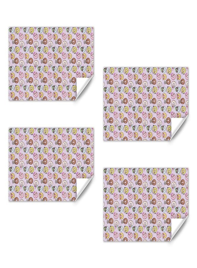 Geluode Donuts Wrapping Paper,Colorful Funny Gift Wrap Paper 4 Folded Sheets,Donuts Pink Cute Animal Expressions Pattern Candy Sweet Girly Gift Wrapping Paper Wedding Baby Shower 50x70 cm For Kids Boys Girls - Image 3